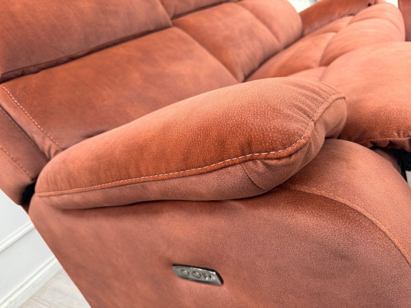 Furniture Village Moreno Burnt Orange Power Recliner 3 Seater And Armchair17