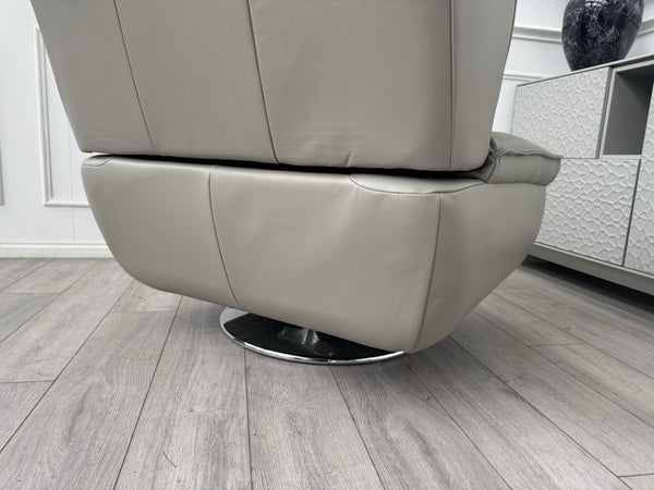 Furniture Village Vinny Grey Leather Swivel Armchair10