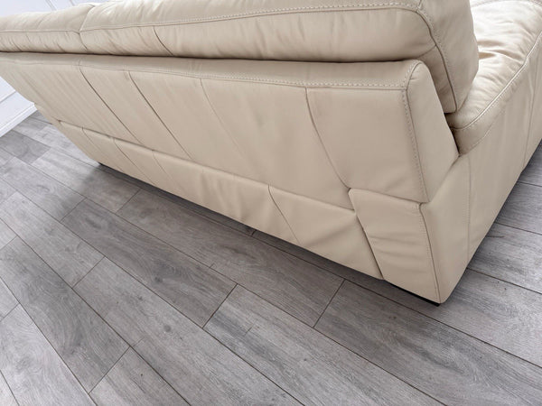 Furniture Village Cozee 3 Seater Sofa in Beige/Cream Pure Leather12