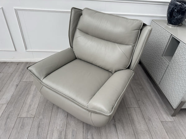 Furniture Village 2x Vinny Grey Leather Swivel Armchair14