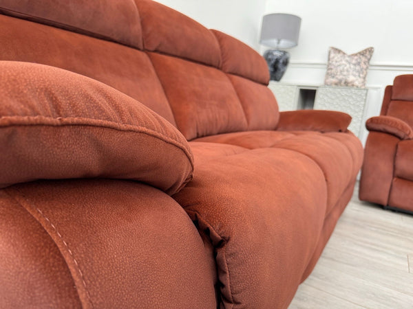 Furniture Village Moreno Burnt Orange Power Recliner 3 Seater And Armchair16