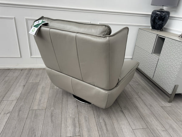 Furniture Village 2x Vinny Grey Leather Swivel Armchair15