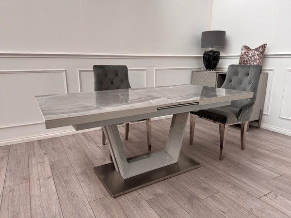Furniture Village Grigio Small Extending Dining Table marble-effect ceramic top0