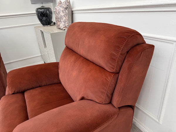 Furniture Village Moreno Burnt Orange Power Recliner 3 Seater And Armchair10