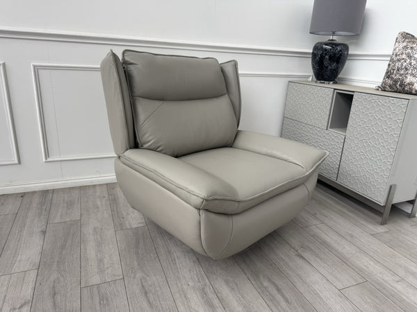 Furniture Village Vinny Grey Leather Swivel Armchair2