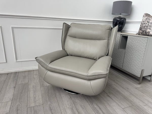 Furniture Village Vinny Grey Leather Swivel Armchair5