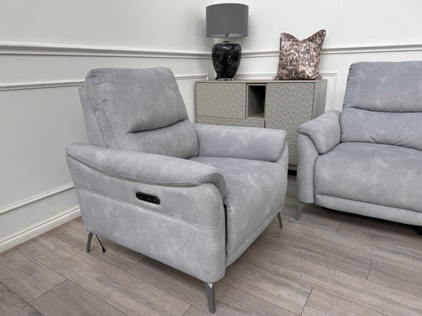 Furniture Village Daytona 2 Seater & Armchair Power Recliner Set Dexter Smoke4