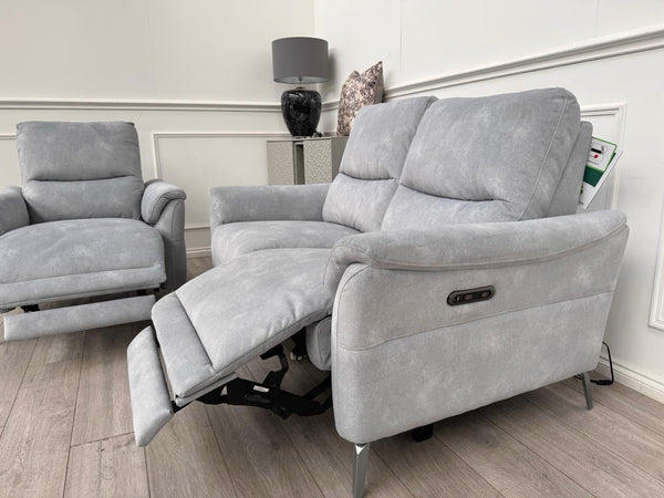 Furniture Village Daytona 2 Seater & Armchair Power Recliner Set Dexter Smoke5