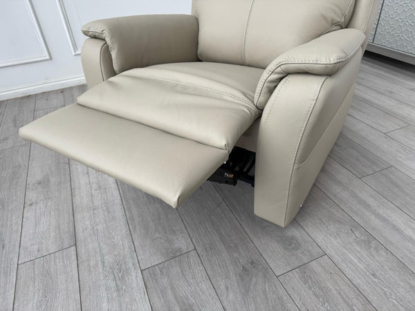 Nicoletti Lucano Beige/Taupe Leather Power Recliner Armchair10