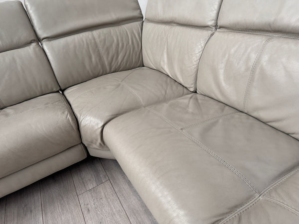 Sofology Toulouse Grey Leather Open End Corner Sofa Power Recliner Headrests14