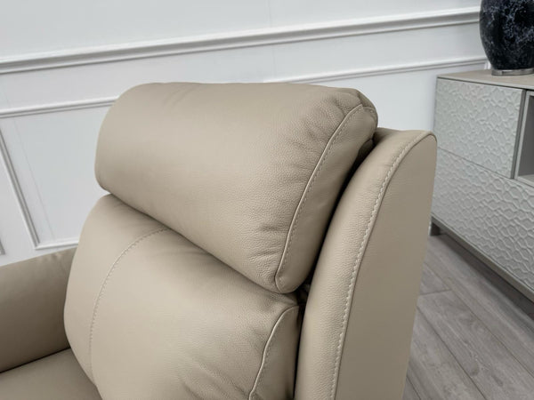 Nicoletti Lucano Beige/Taupe Leather Power Recliner Armchair8