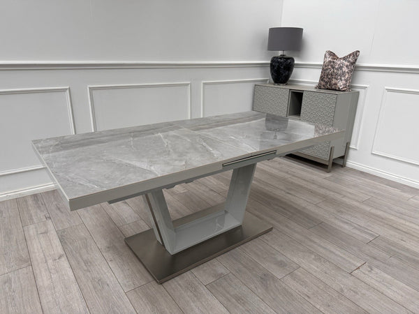 Furniture Village Grigio Large Extending Dining Table marble-effect ceramic top1