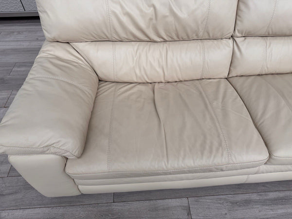 Furniture Village Cozee 3 Seater Sofa in Beige/Cream Pure Leather7