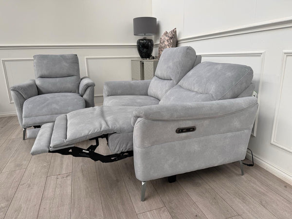 Furniture Village Daytona 2 Seater & Armchair Power Recliner Set Dexter Smoke8
