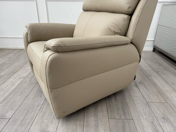 Nicoletti Lucano Beige/Taupe Leather Power Recliner Armchair12