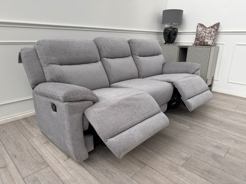 Furniture Village TOUCH Grey Fabric 3 Seater Manual Recliner Sofa0