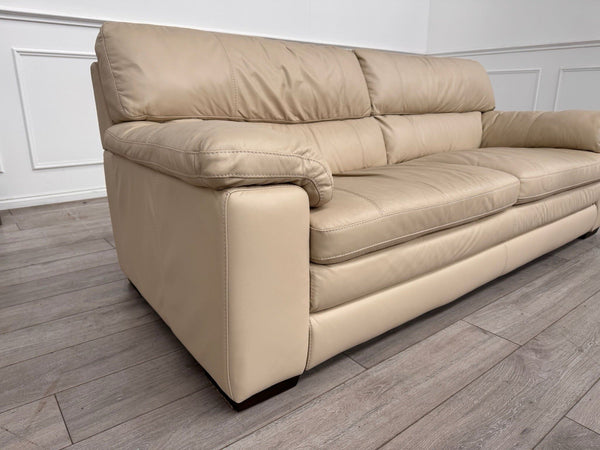 Furniture Village Cozee 3 Seater Sofa in Beige/Cream Pure Leather13