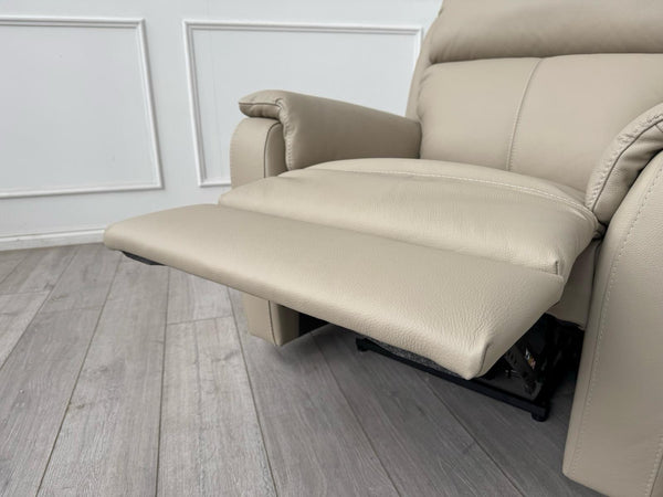 Nicoletti Lucano Beige/Taupe Leather Power Recliner Armchair20