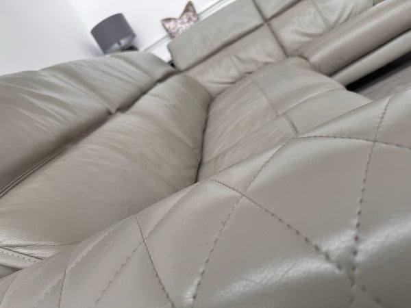 Sofology Toulouse Grey Leather Open End Corner Sofa Power Recliner Headrests4