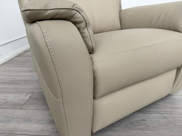 Nicoletti Lucano Beige/Taupe Leather Power Recliner Armchair7