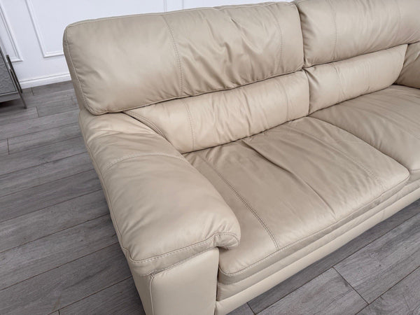 Furniture Village Cozee 3 Seater Sofa in Beige/Cream Pure Leather19