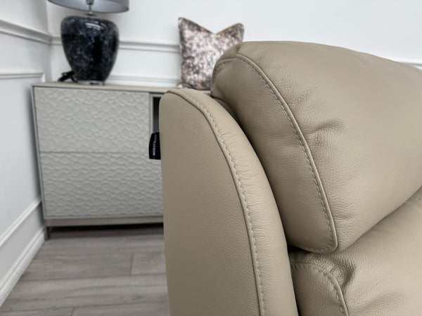 Nicoletti Lucano Beige/Taupe Leather Power Recliner Armchair17