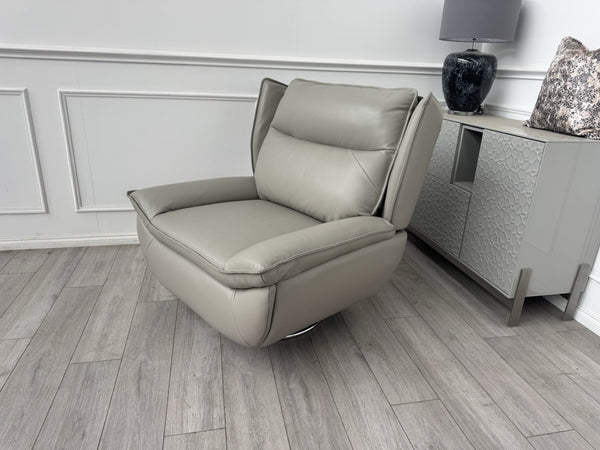 Furniture Village Vinny Grey Leather Swivel Armchair6