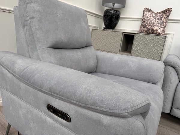 Furniture Village Daytona 2 Seater & Armchair Power Recliner Set Dexter Smoke13