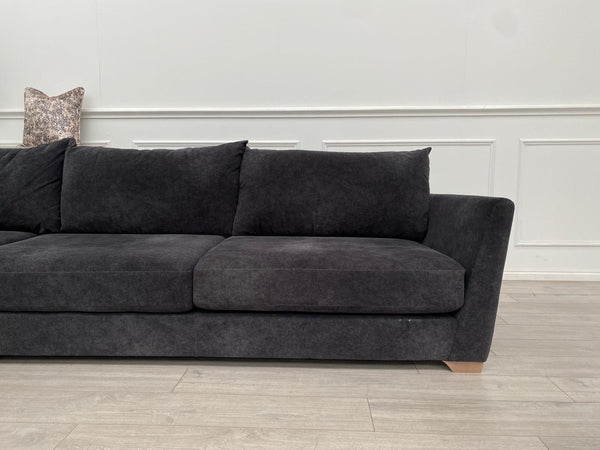Sofology Dark Grey Fabric Corner Sofa Full Back Cushions6