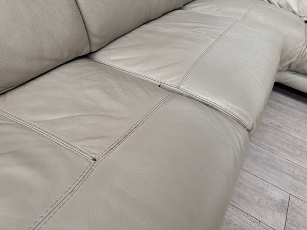 Sofology Toulouse Grey Leather Open End Corner Sofa Power Recliner Headrests18