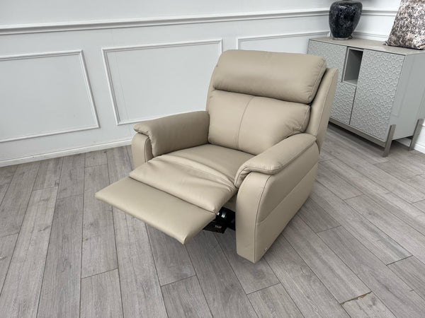 Nicoletti Lucano Beige/Taupe Leather Power Recliner Armchair9