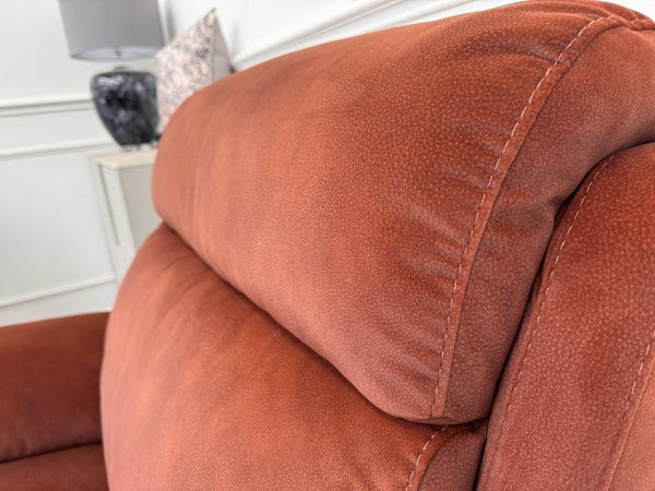 Furniture Village Moreno Burnt Orange Power Recliner 3 Seater And 2x Armchairs9