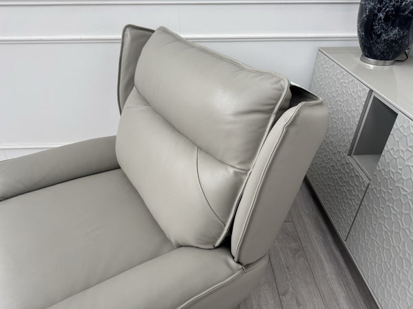 Furniture Village Vinny Grey Leather Swivel Armchair1