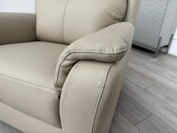 Nicoletti Lucano Beige/Taupe Leather Power Recliner Armchair15