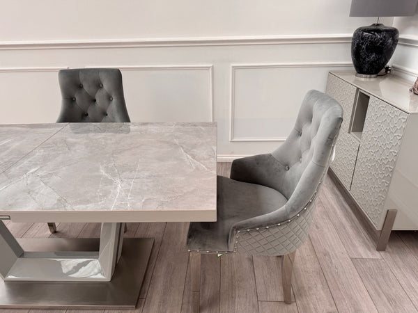 Furniture Village Grigio Small Extending Dining Table marble-effect ceramic top12
