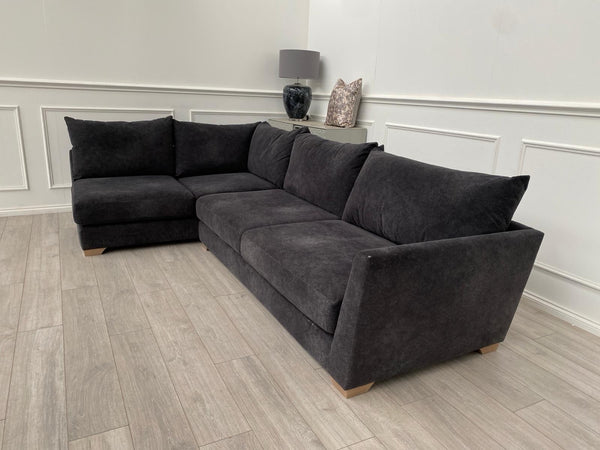 Sofology Dark Grey Fabric Corner Sofa Full Back Cushions14