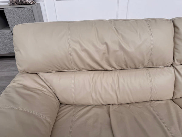 Furniture Village Cozee 3 Seater Sofa in Beige/Cream Pure Leather6