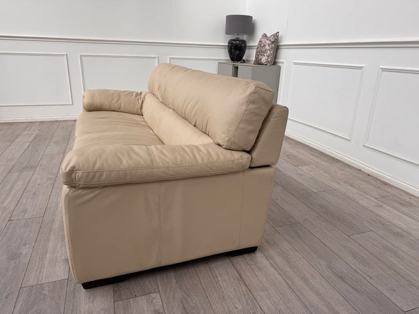 Furniture Village Cozee 3 Seater Sofa in Beige/Cream Pure Leather8