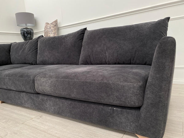 Sofology Dark Grey Fabric Corner Sofa Full Back Cushions13