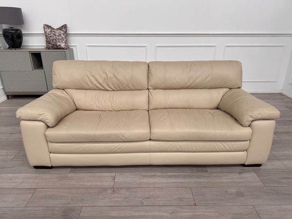 Furniture Village Cozee 3 Seater Sofa in Beige/Cream Pure Leather14