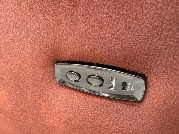 Furniture Village Moreno Burnt Orange Power Recliner 3 Seater And 2x Armchairs6