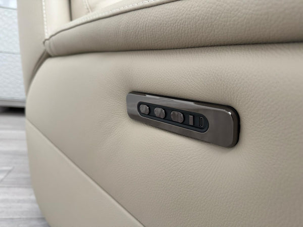 Nicoletti Lucano Beige/Taupe Leather Power Recliner Armchair5