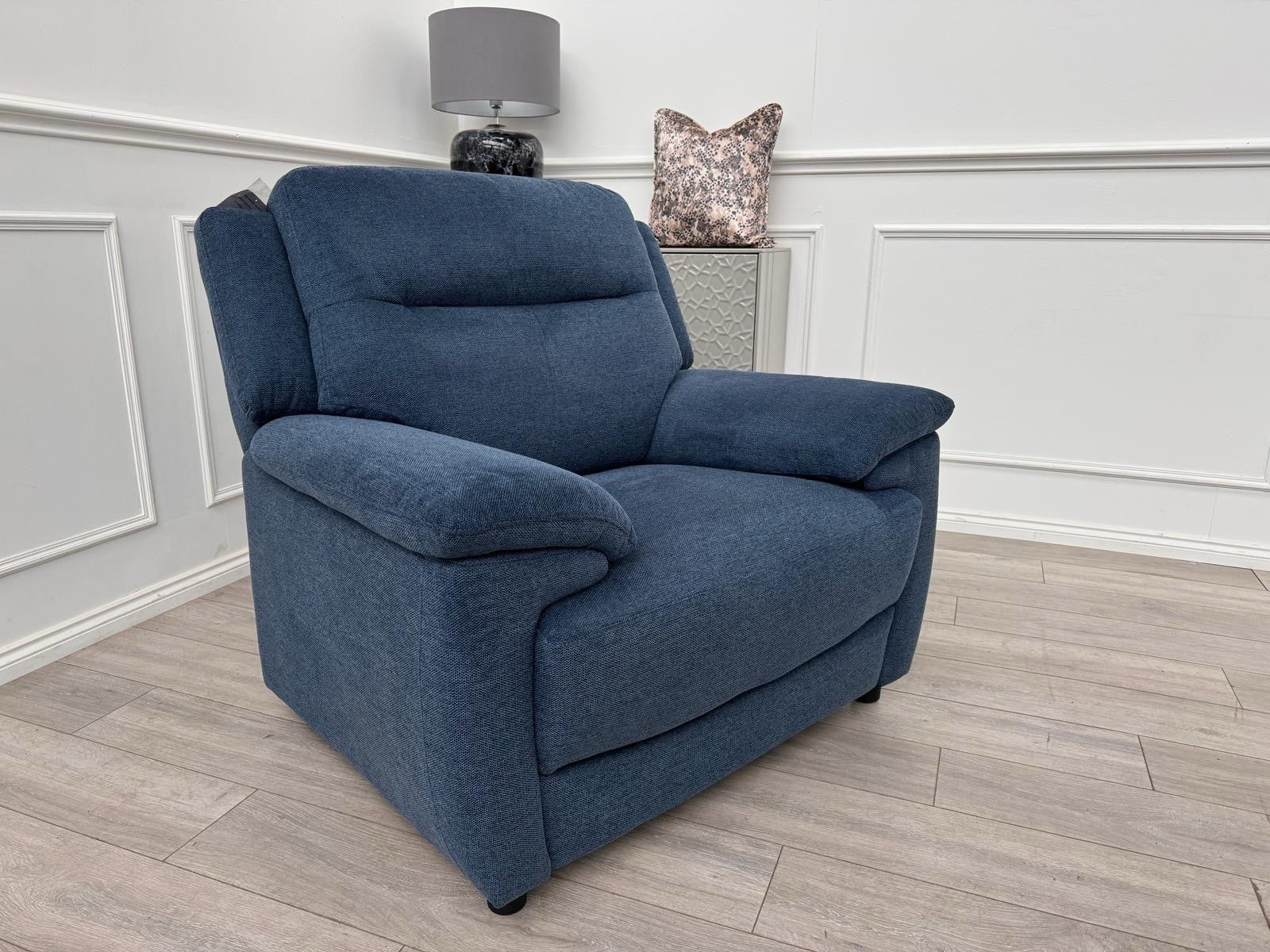 Furniture Village Touch Blue Fabric Armchair Delivery May Be Possible0