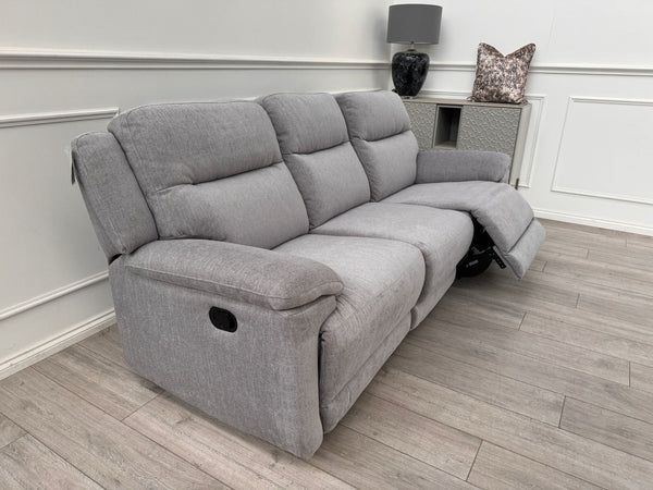Furniture Village TOUCH Grey Fabric 3 Seater Manual Recliner Sofa13