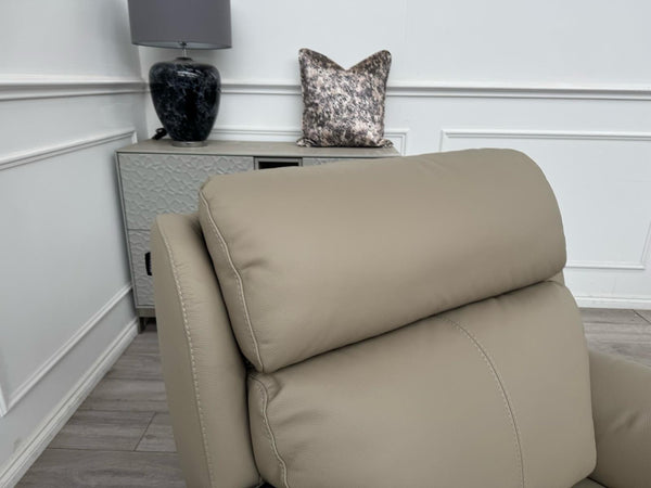 Nicoletti Lucano Beige/Taupe Leather Power Recliner Armchair13