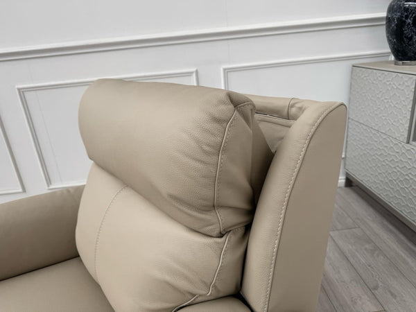 Nicoletti Lucano Beige/Taupe Leather Power Recliner Armchair11