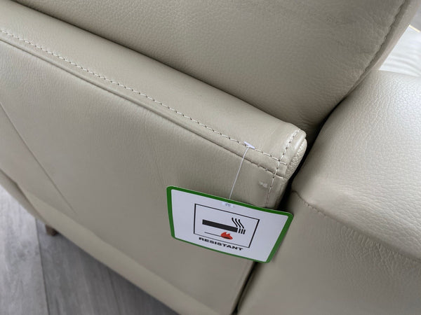 Fabb Furniture Cream/Ivory Leather Power Recliner Armchair7