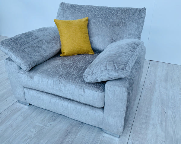 Silver Chenille Armchair