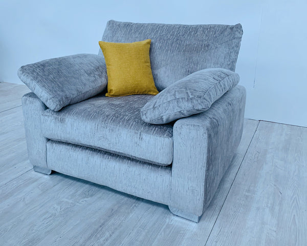 Silver Chenille Armchair