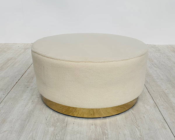 Leo Teddy Large Pouffe in Cream